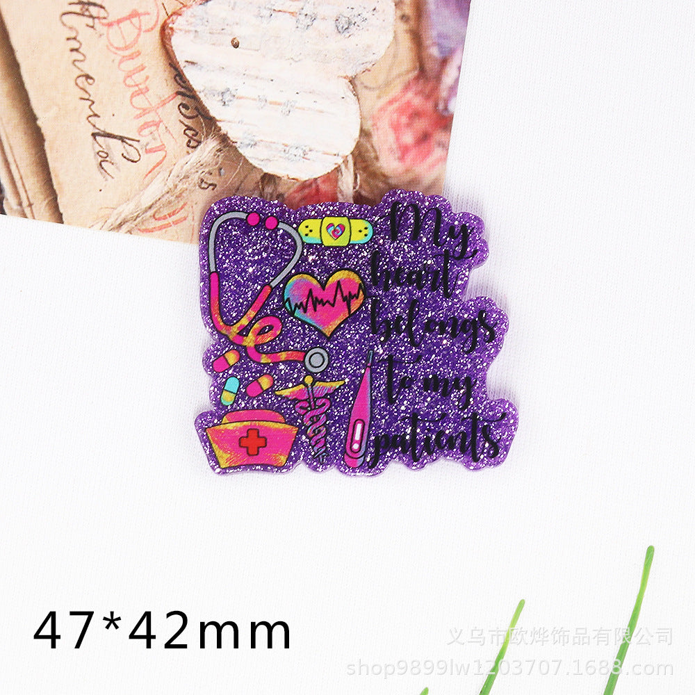 Wholesale 10pcs FlatBack Nurse Acrylic DIY Patch Accessories